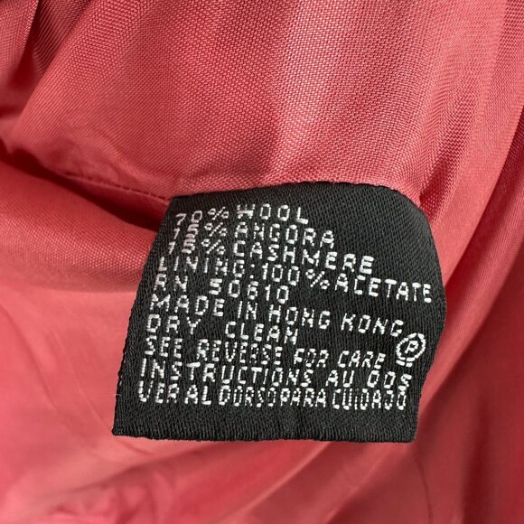 Albert Nipon Blazer Womens Size 12 Coral Jacket Wool Blend Lined Pockets - Picture 11 of 11